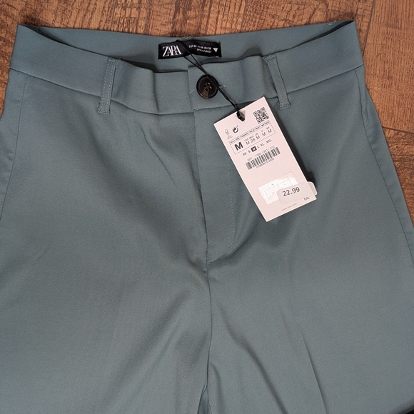 ZARA Teal Straight Leg Trousers - Picture 3 of 5